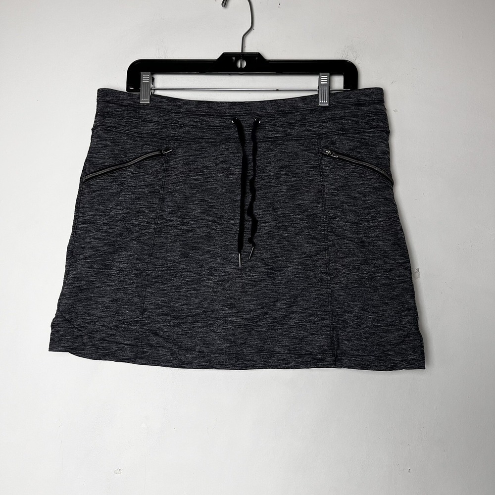 Athleta‎ Gray Heathered Space Dye Skort Active Hiking Tennis Skirt Womens Large